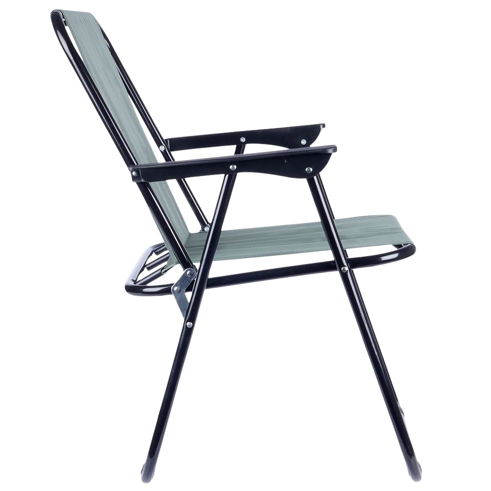 Folding camping chair for beach and fishing with armrests