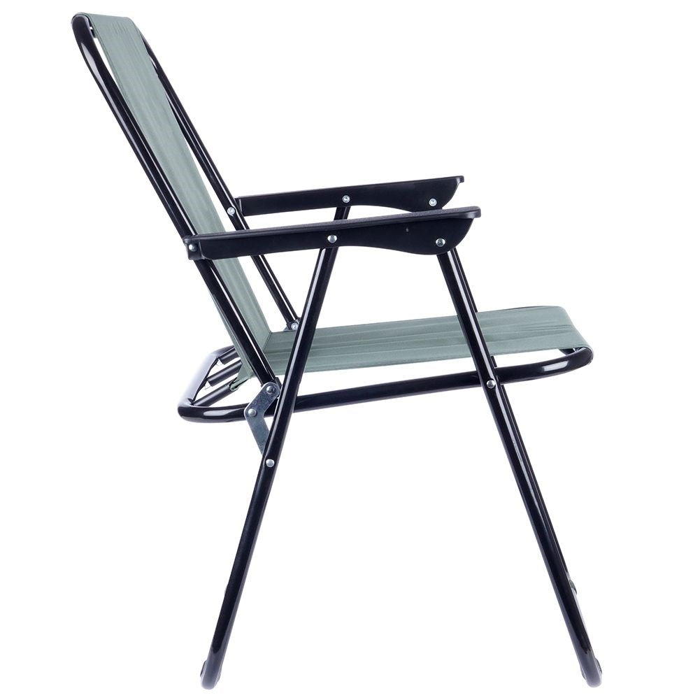 Folding camping chair for beach and fishing with armrests