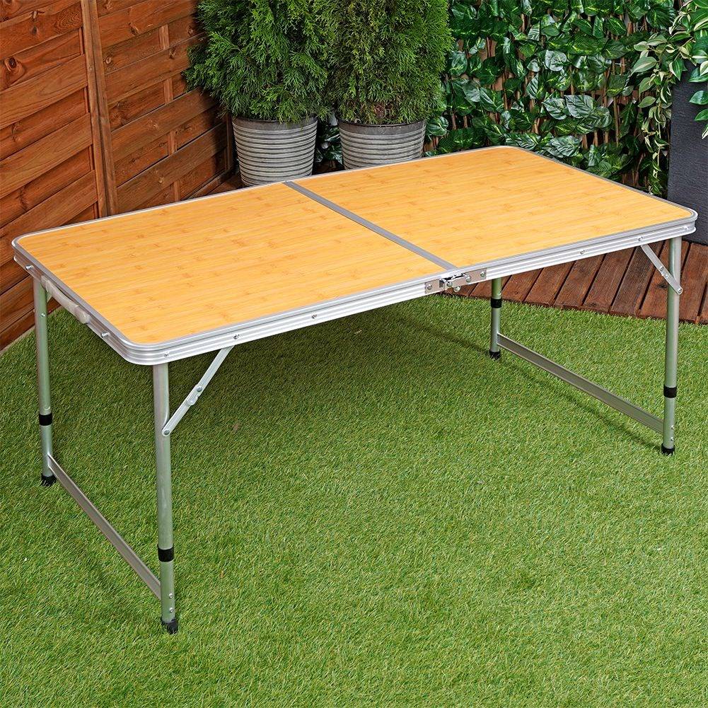 Folding camping furniture set: table & 4 chairs, weatherproof