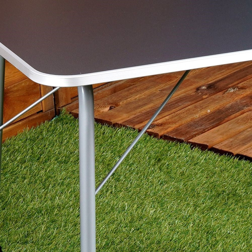 Folding camping table for travel, weatherproof, metal legs