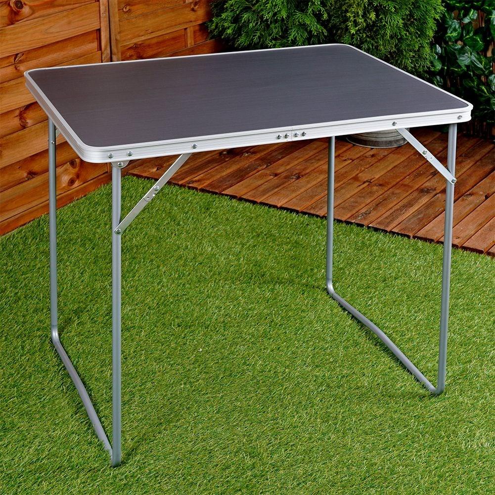 Folding camping table - weatherproof & space saving