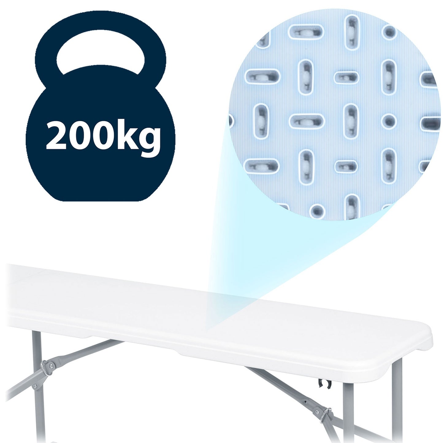Folding catering garden bench 180 cm Plonos white