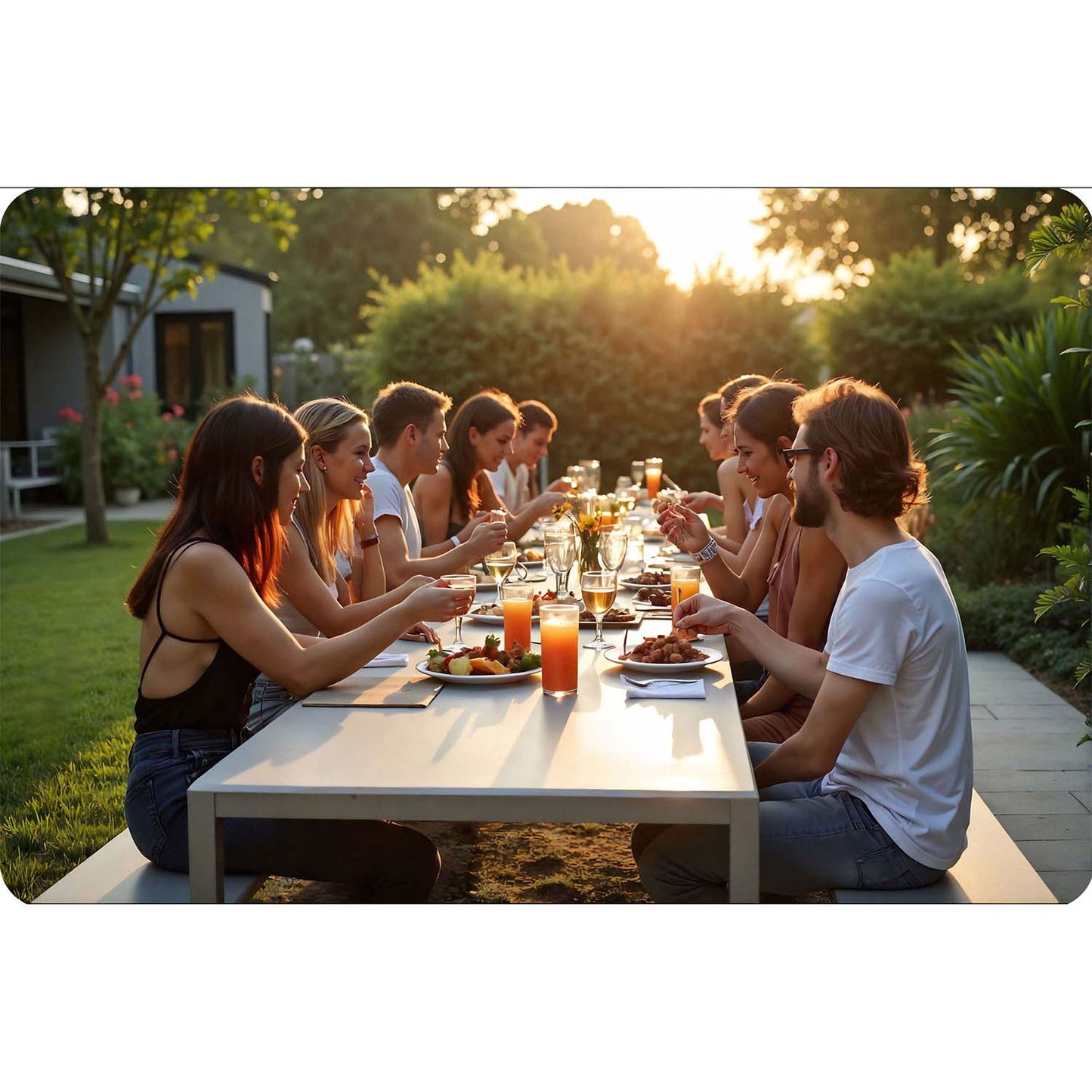 Folding catering garden bench 180 cm Plonos white