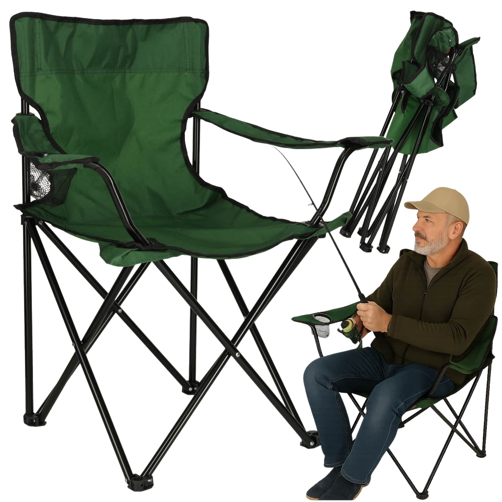 Folding fishing tourist chair green