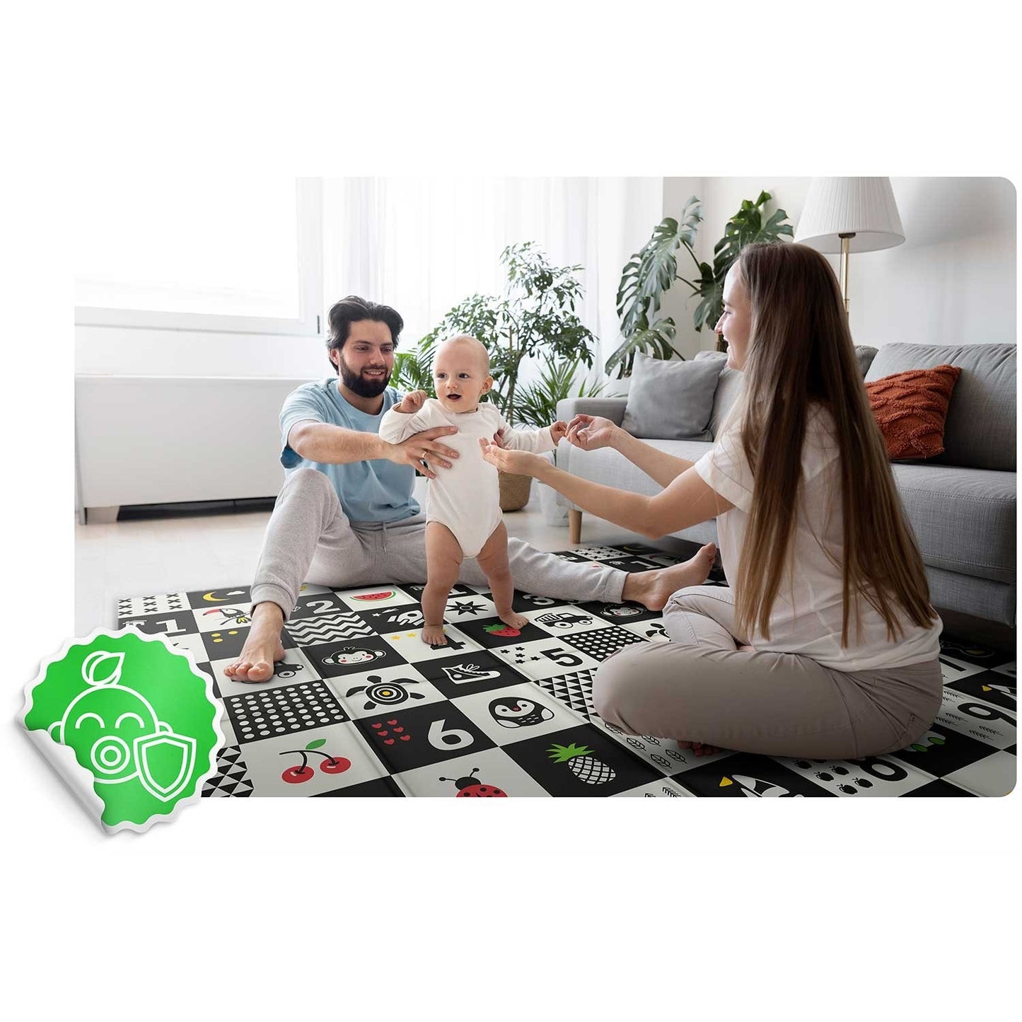 Folding foam mat 200 x 180 x 1 cm Nukido NK-340 Ocean & Numbers