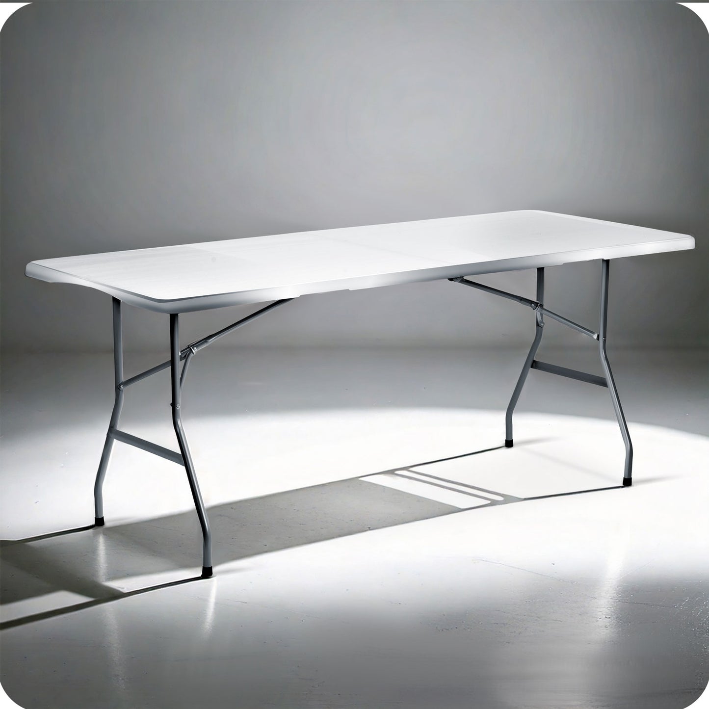 Folding garden catering table 180 cm Plonos white