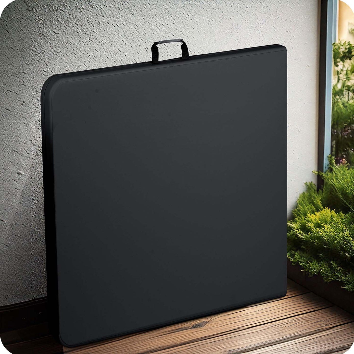 Folding garden catering table 244 cm Plonos black
