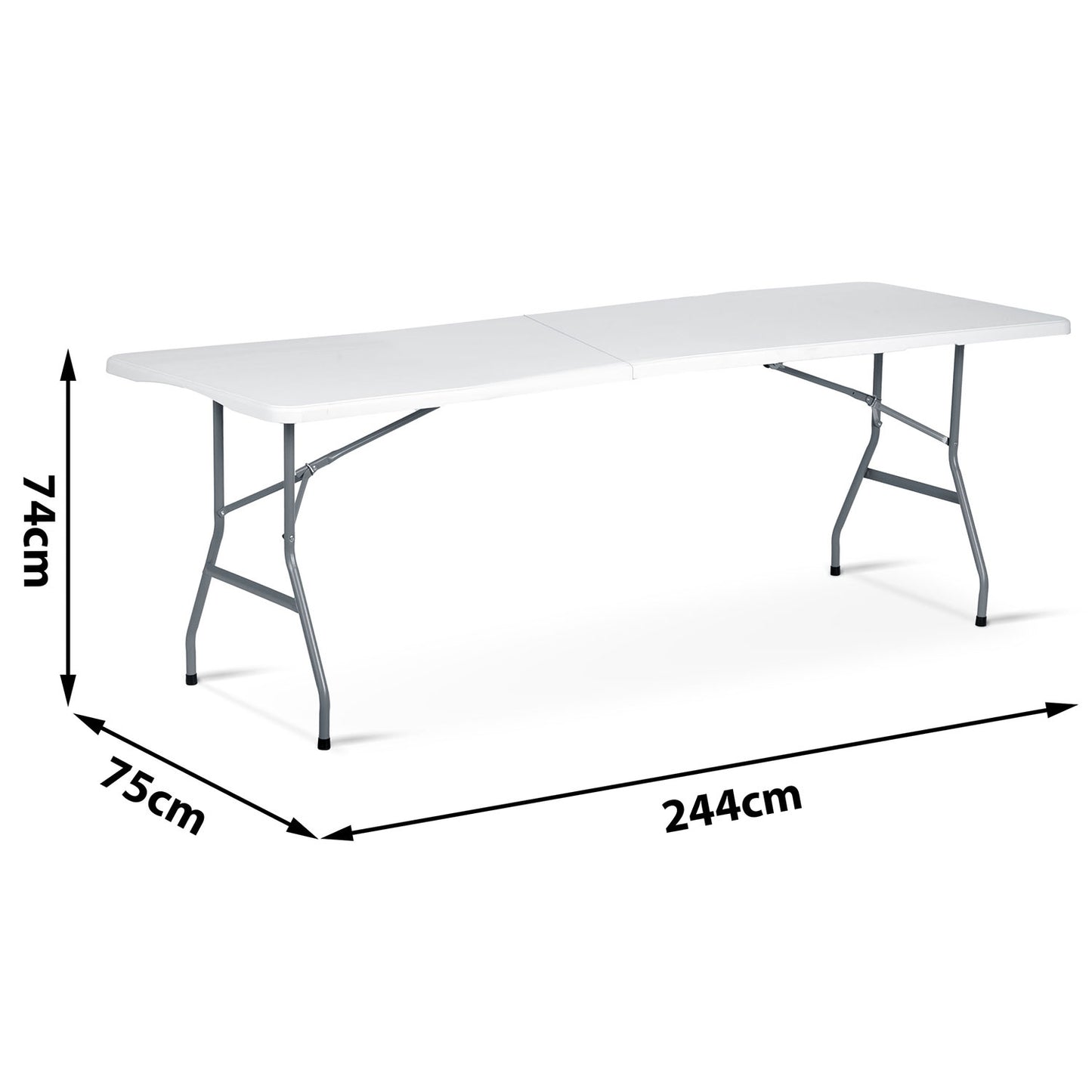 Folding garden catering table 244 cm Plonos white
