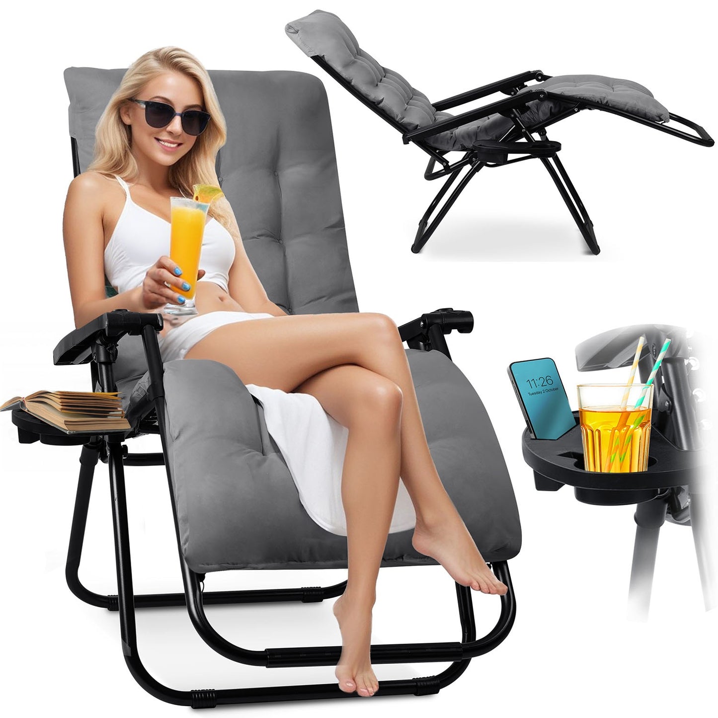 Folding garden chair with cushion Sofotel ChillWell