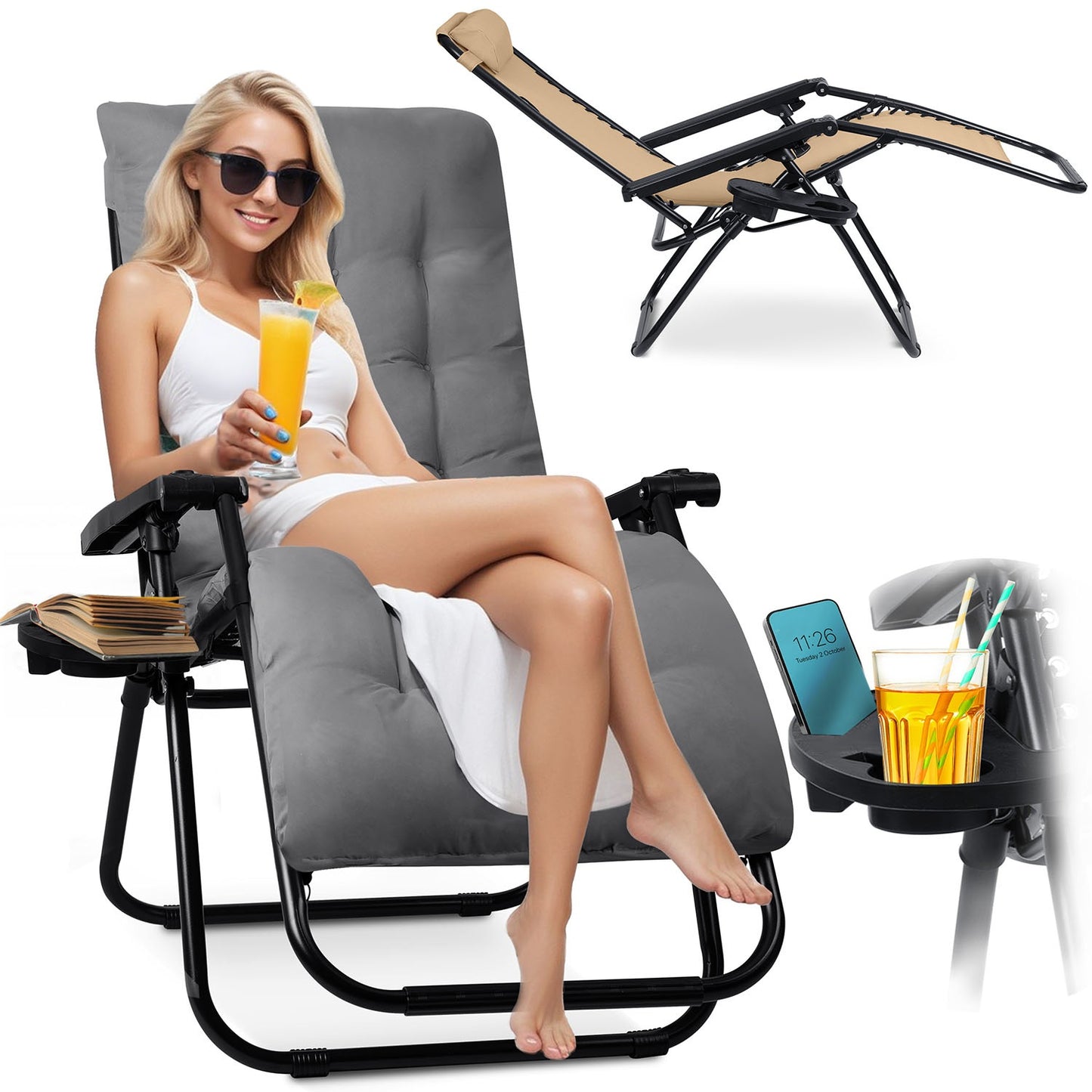 Folding garden chair with cushion Sofotel ChillWell