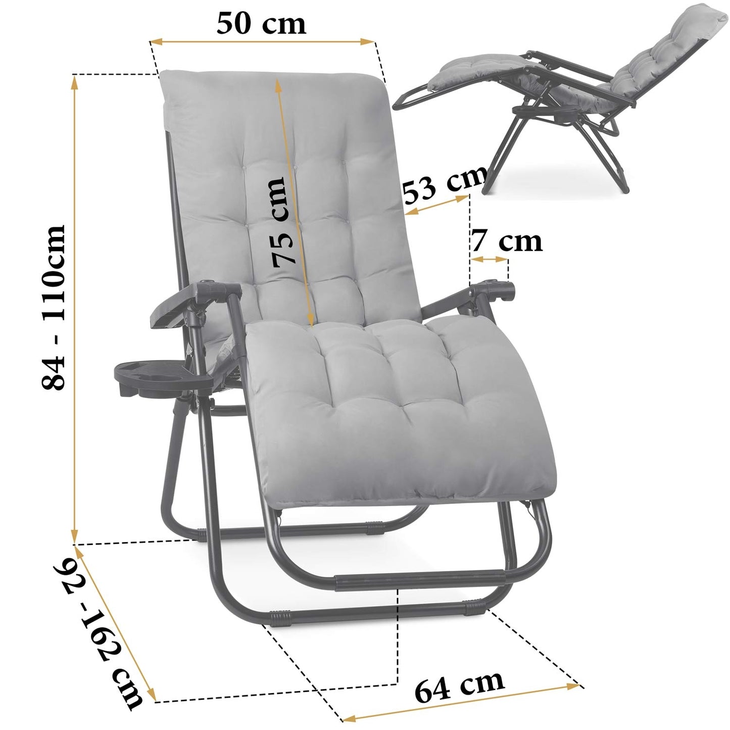 Folding garden chair with cushion Sofotel ChillWell - Set of 2