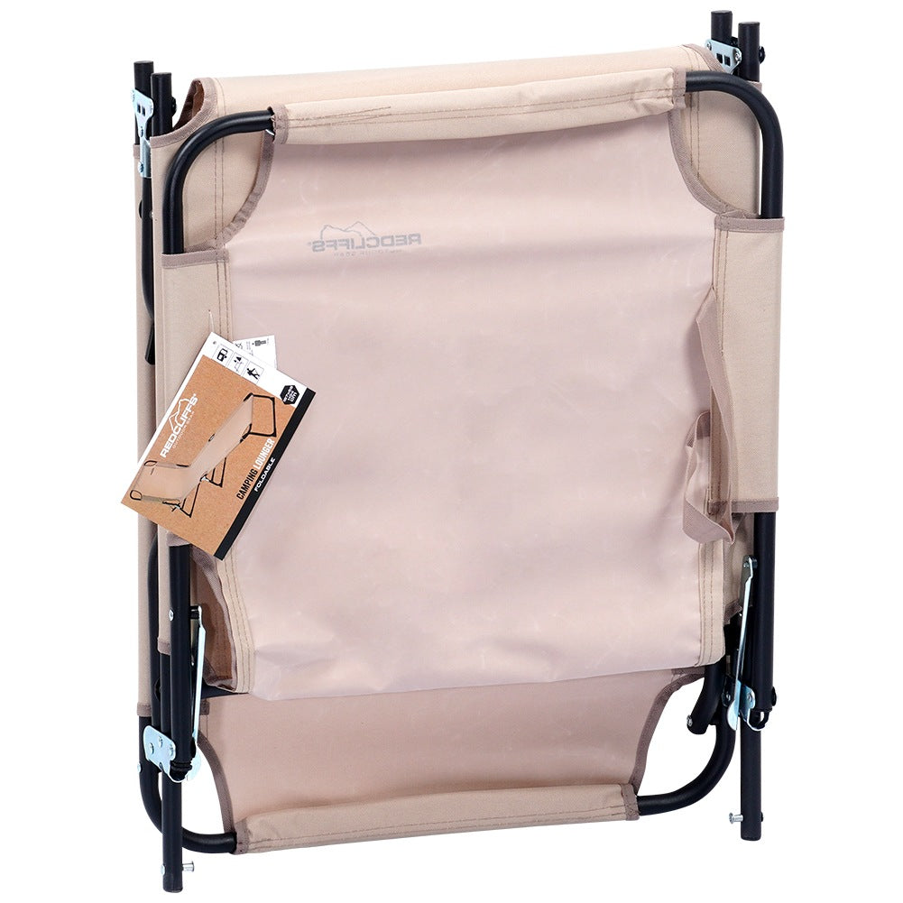 Folding garden lounger beige