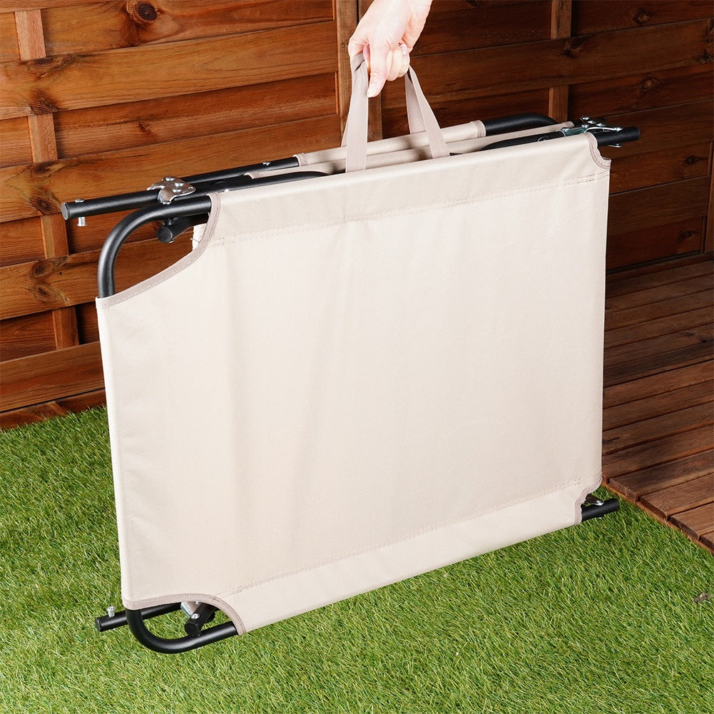 Folding garden lounger beige