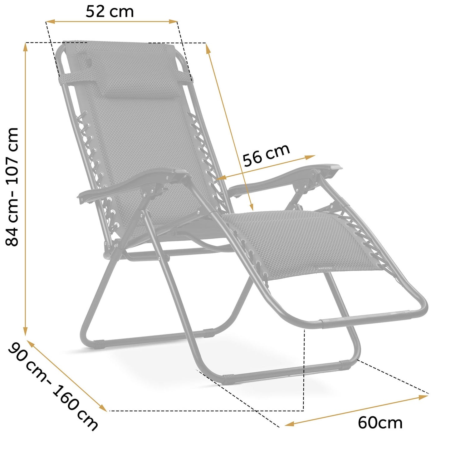 Folding garden lounger with cushion Sofotel ChillWell Soft black