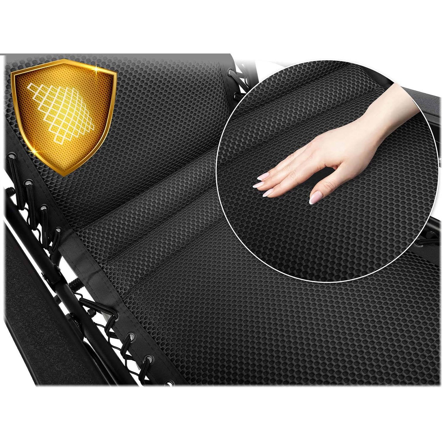 Folding garden lounger with cushion Sofotel ChillWell Soft black