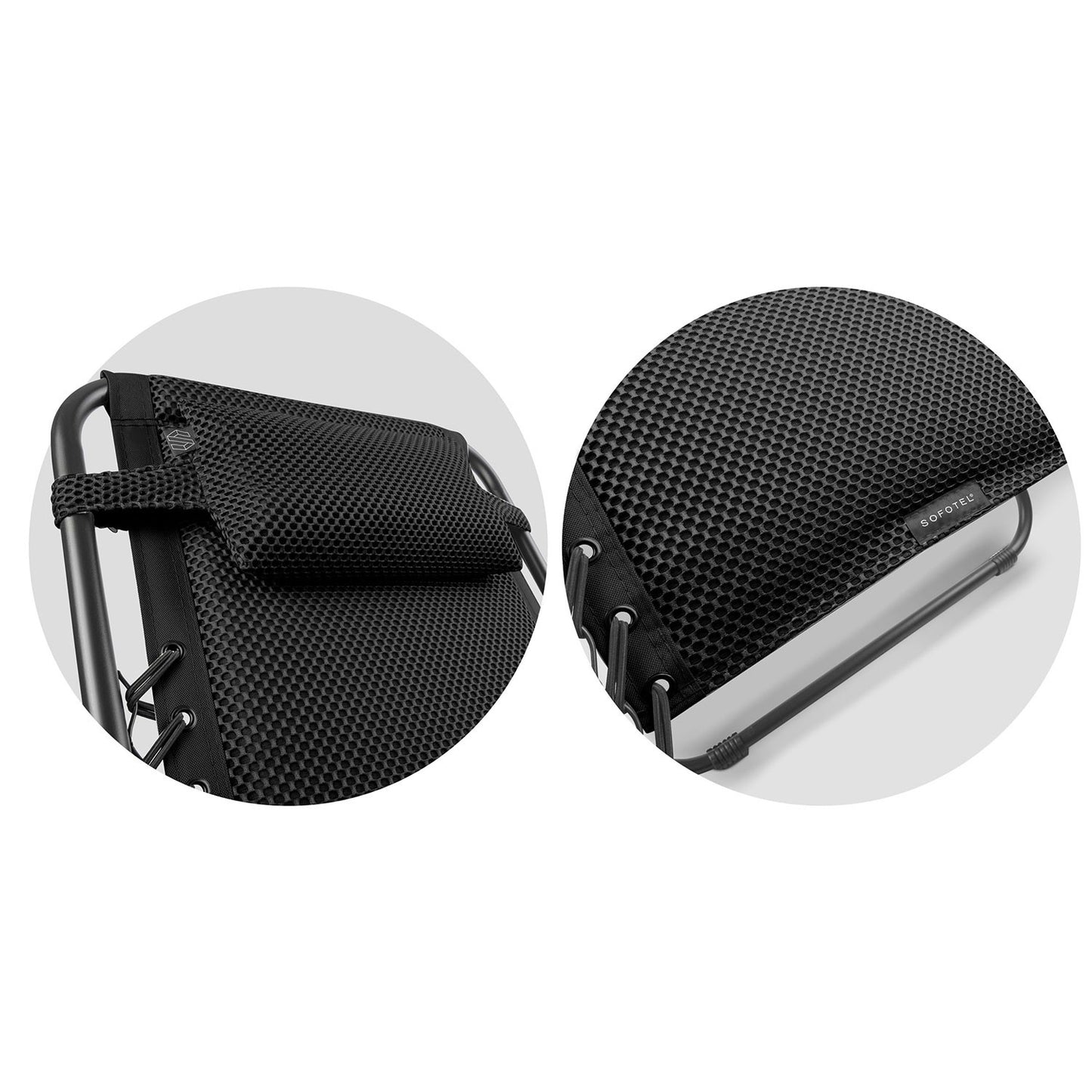 Folding garden lounger with cushion Sofotel ChillWell Soft black