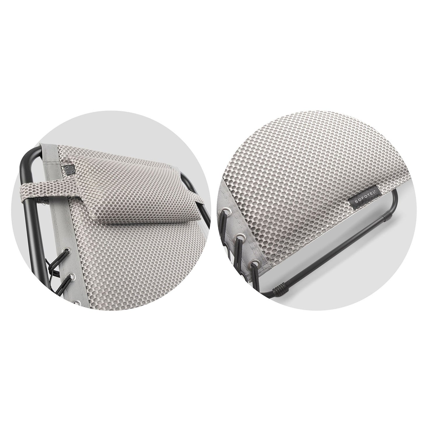 Folding garden lounger with cushion Sofotel ChillWell Soft gray