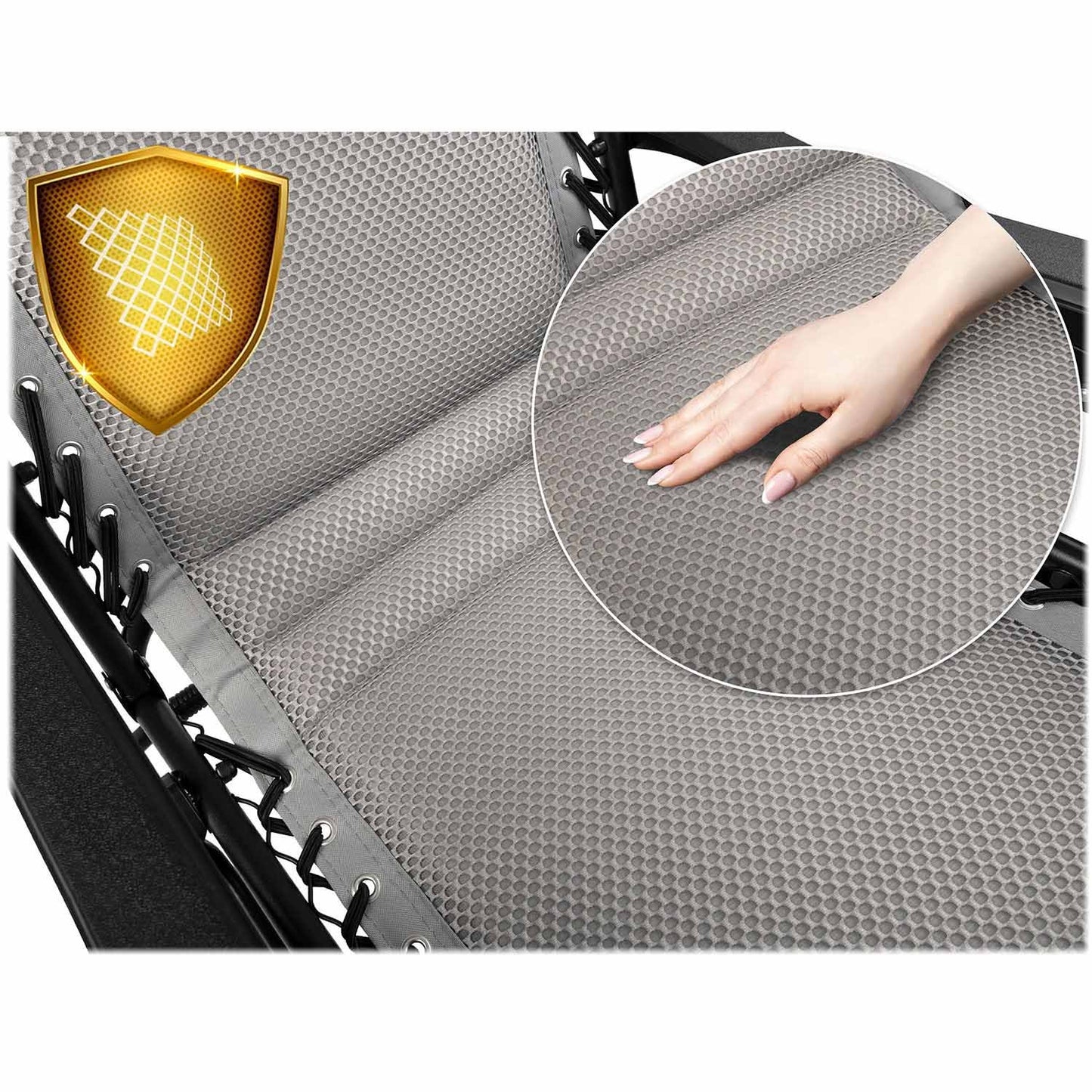 Folding garden lounger with cushion Sofotel ChillWell Soft gray