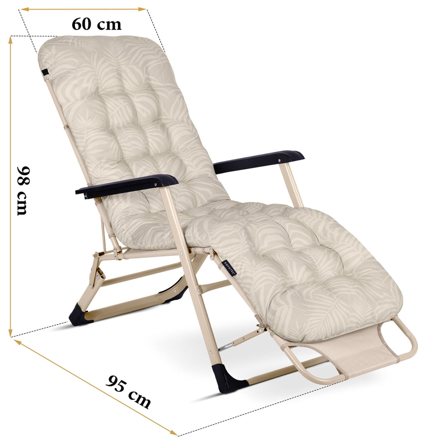 Folding garden lounger with cushion Sofotel ChillWell beige