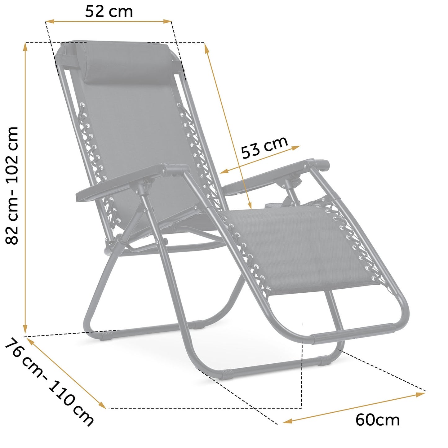 Folding garden lounger with cushion Sofotel ChillWell black