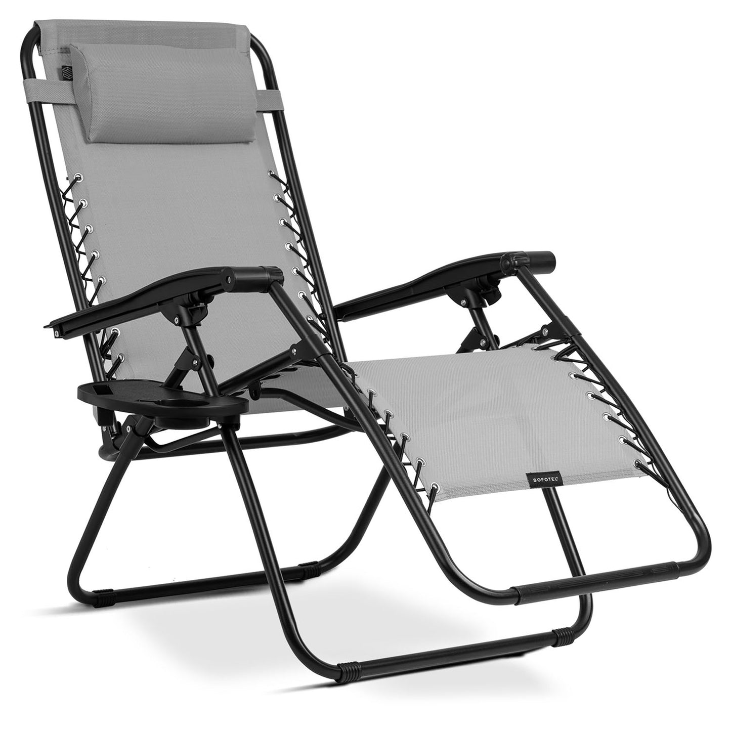 Folding garden lounger with cushion Sofotel ChillWell grey