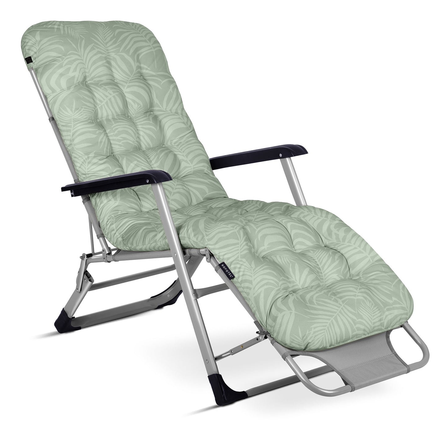 Folding garden lounger with cushion Sofotel ChillWell light green