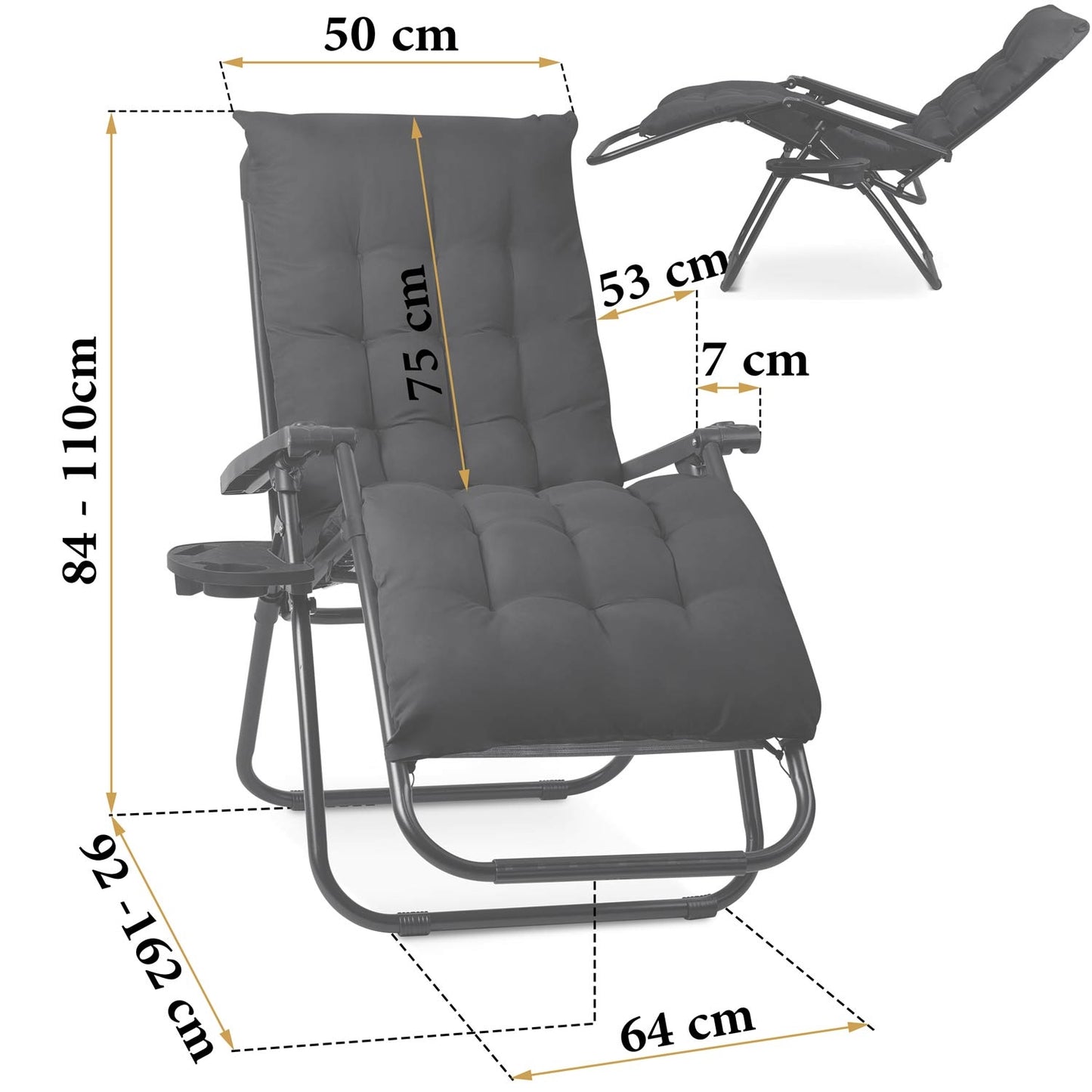 Folding garden lounger with cushion Sofotel ChillWell set of 2