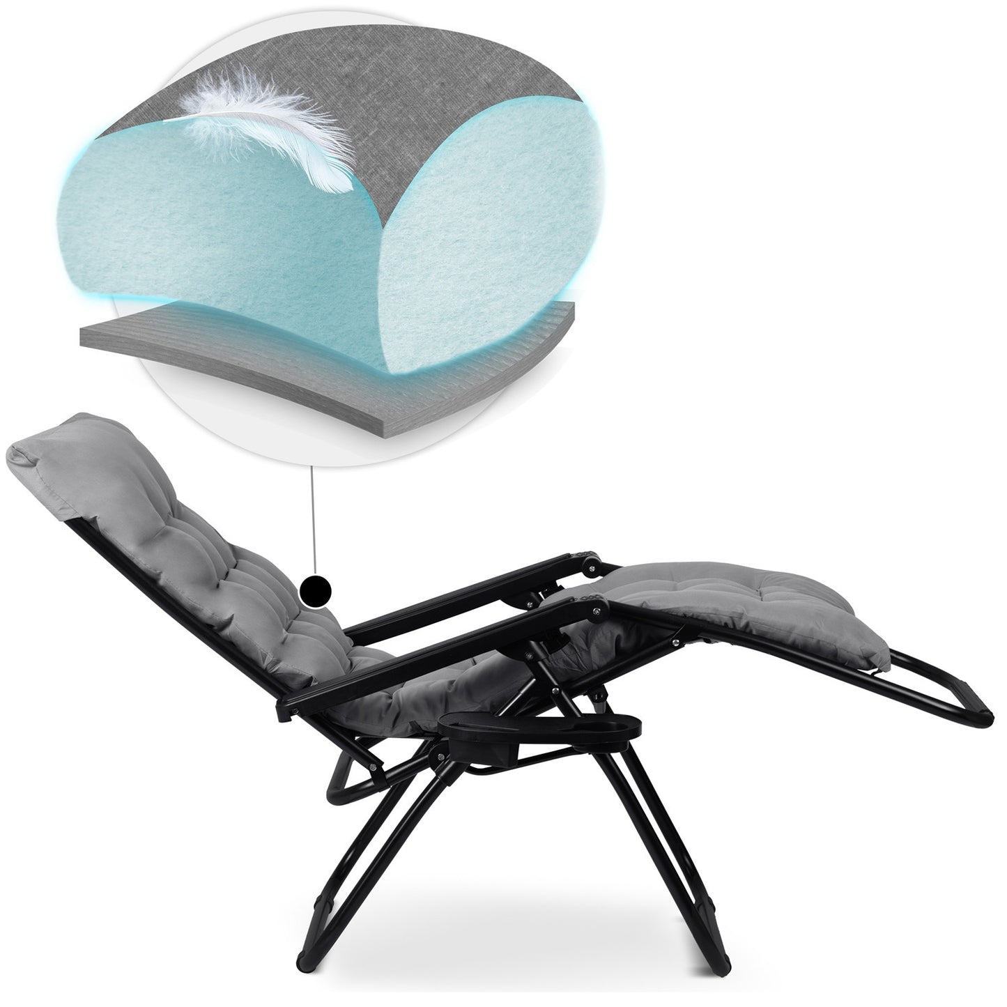 Folding garden lounger with cushion Sofotel ChillWell set of 2