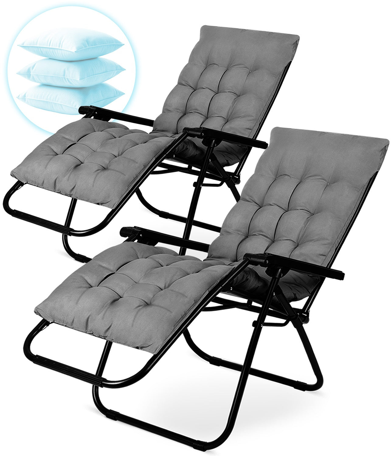 Folding garden lounger with cushion Sofotel ChillWell set of 2