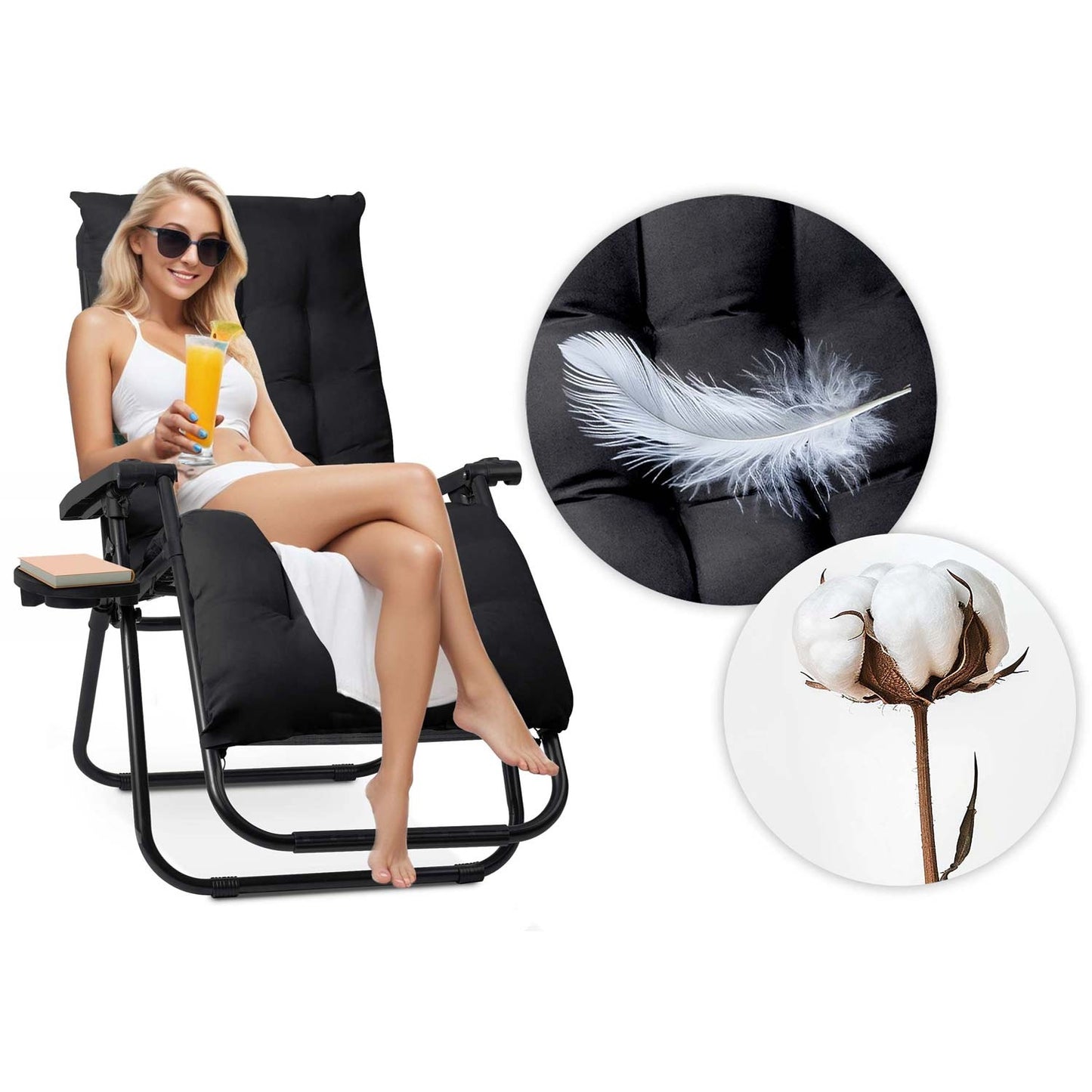 Folding garden lounger with cushion Sofotel ChillWell set of 2