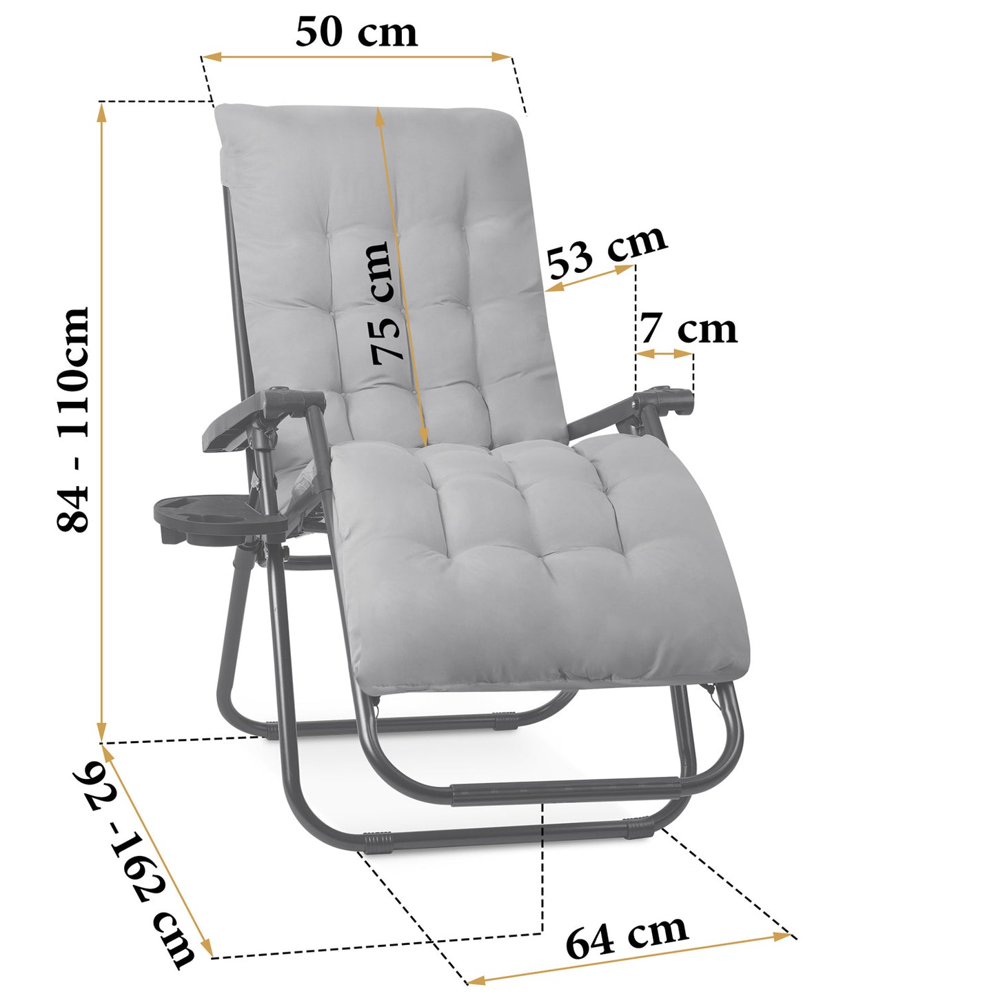Folding garden lounger with cushion Sofotel ChillWell set of 2