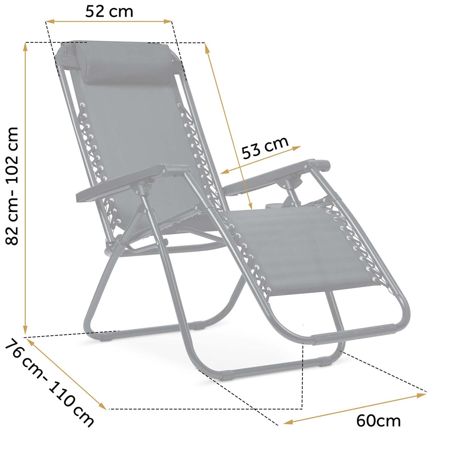Folding garden lounger with cushion Sofotel ChillWell set of 2 black