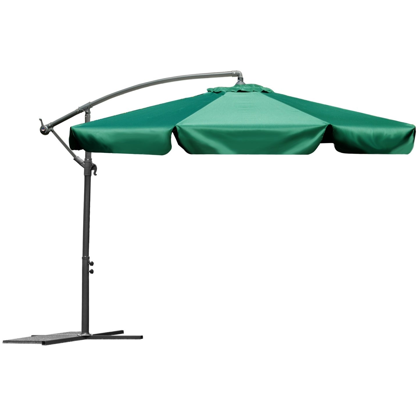 Folding garden parasol 6 sections green 350 cm