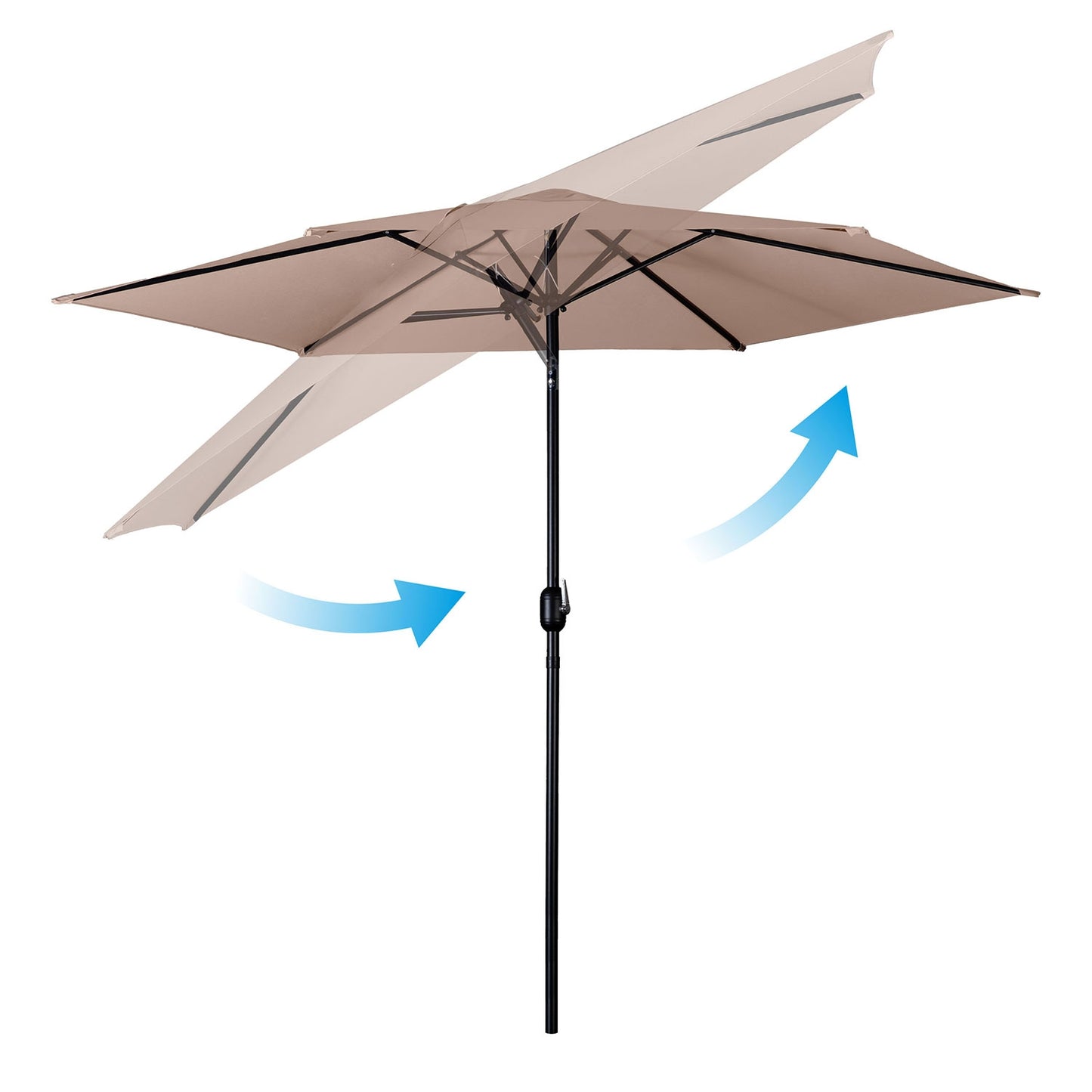 Folding garden umbrella 6 segments 300 cm with cover Plonos PL-884