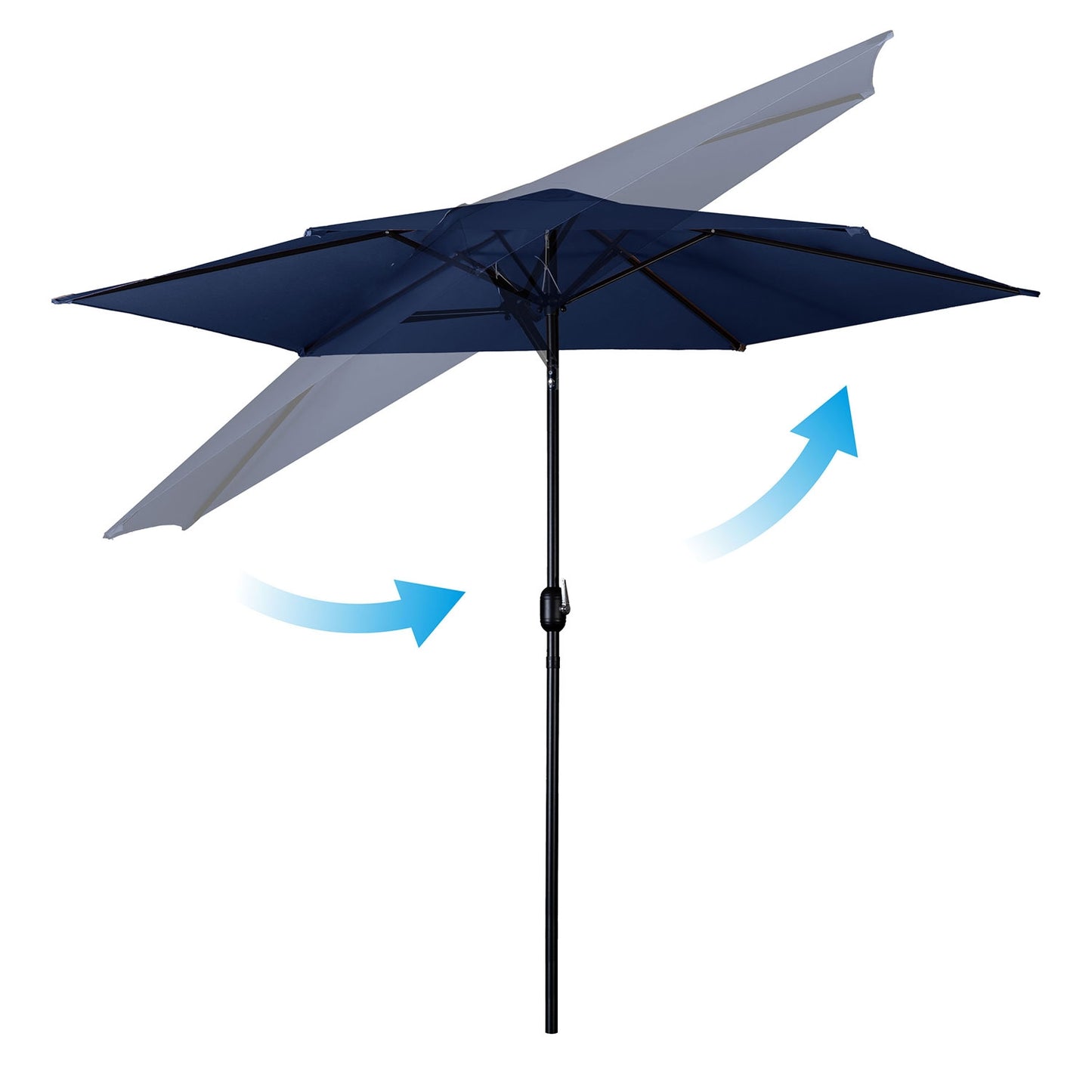 Folding garden umbrella 6 segments 300 cm with cover Plonos PL-884
