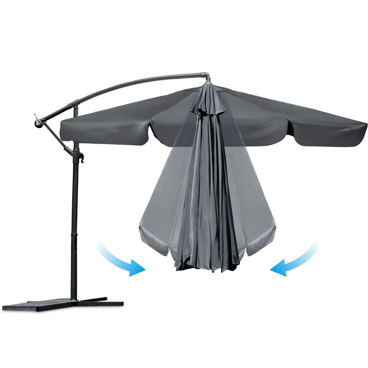 Folding garden umbrella 6 segments 350 cm with cover Plonos PL-880