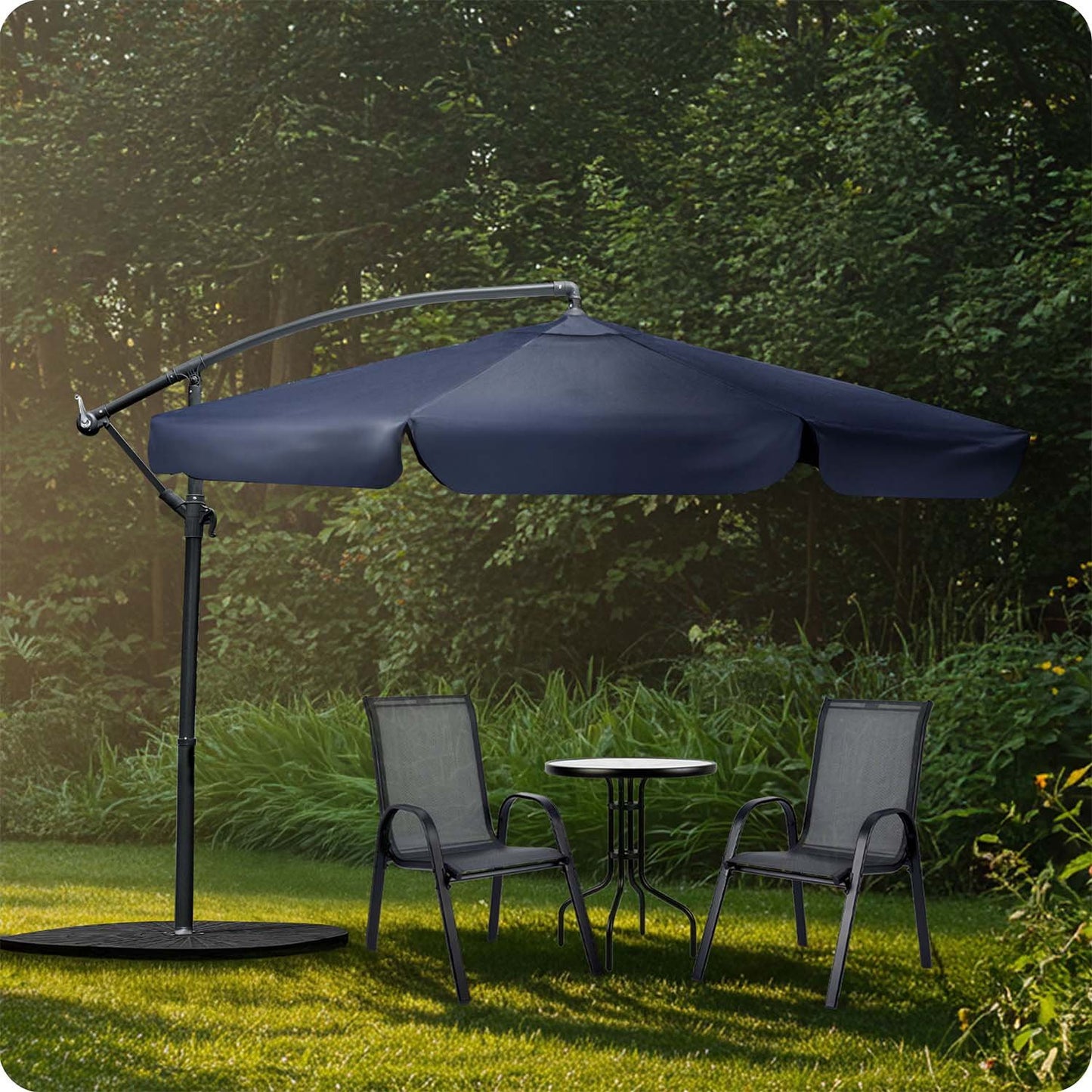 Folding garden umbrella 6 segments 350 cm with cover Plonos PL-880