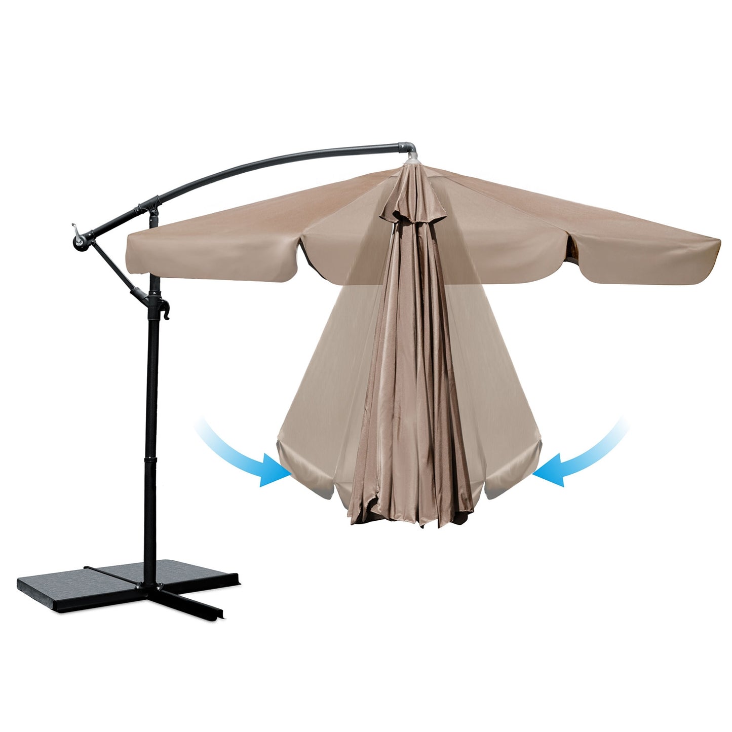 Folding garden umbrella 6 segments 350 cm with cover Plonos PL-880