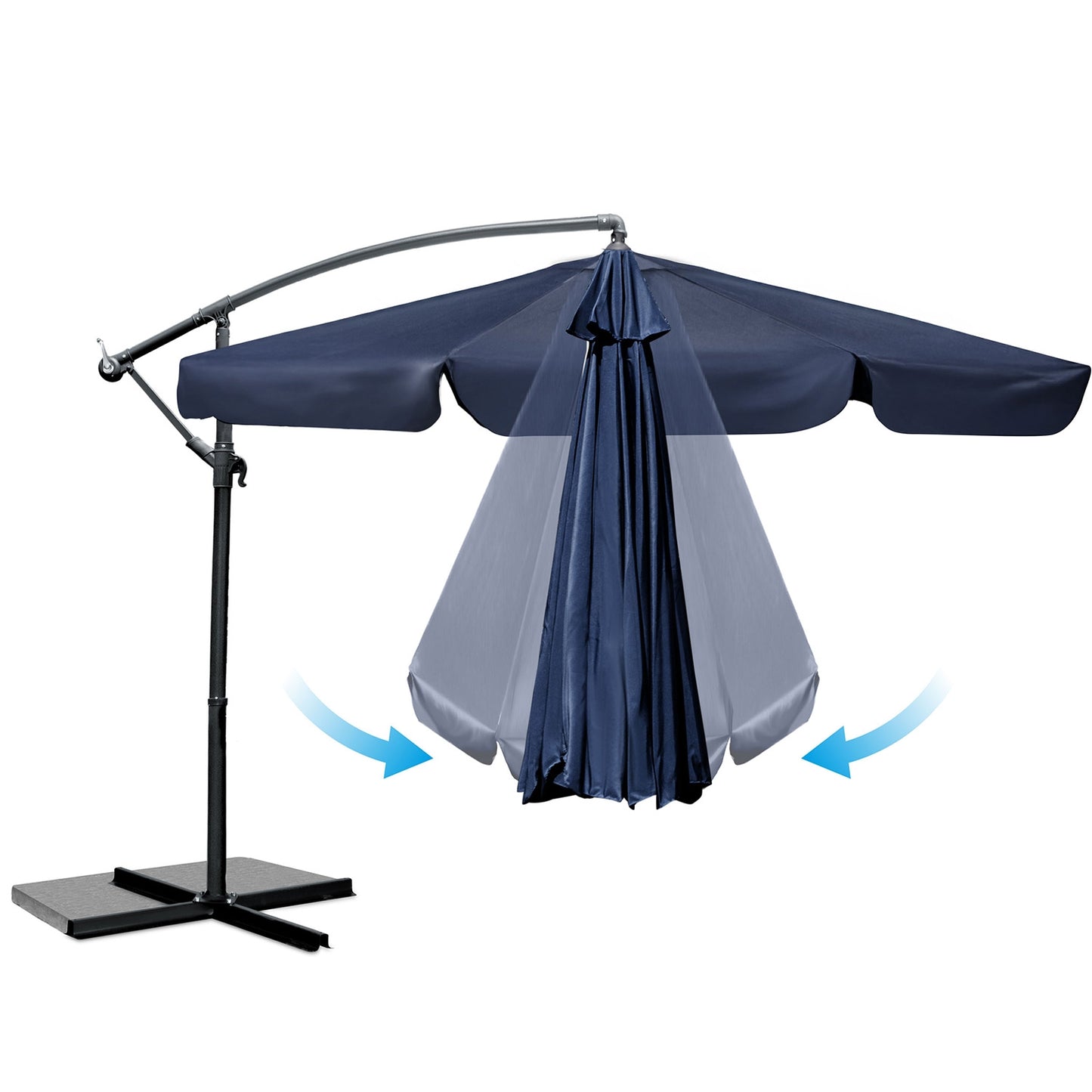 Folding garden umbrella 6 segments 350 cm with cover Plonos PL-880