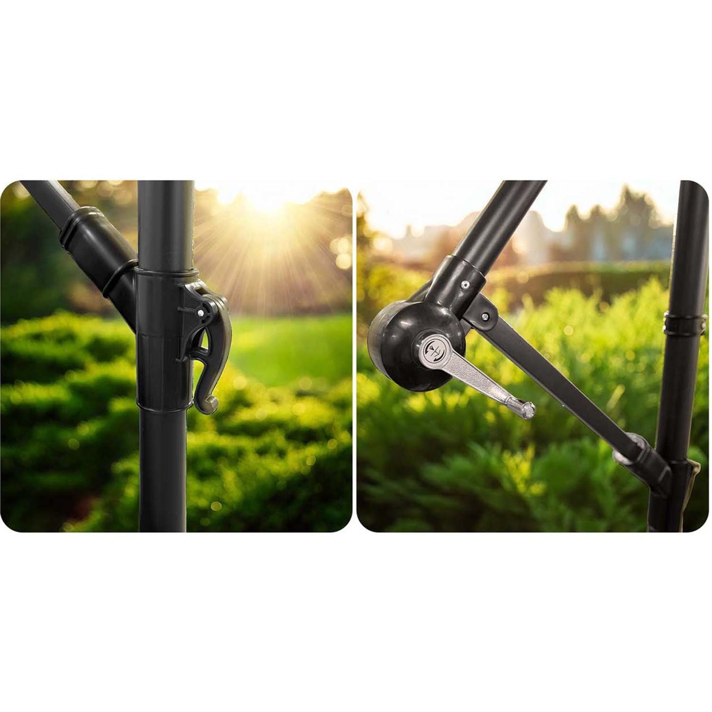 Folding garden umbrella 6 segments 350 cm with cover Plonos PL-880