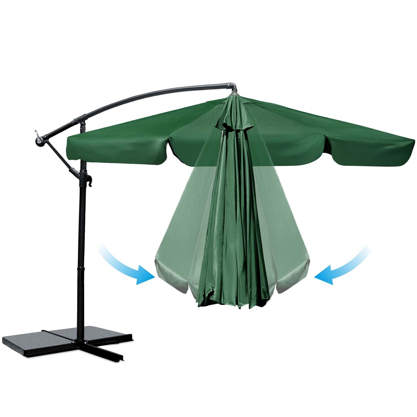 Folding garden umbrella 6 segments 350 cm with cover Plonos PL-880
