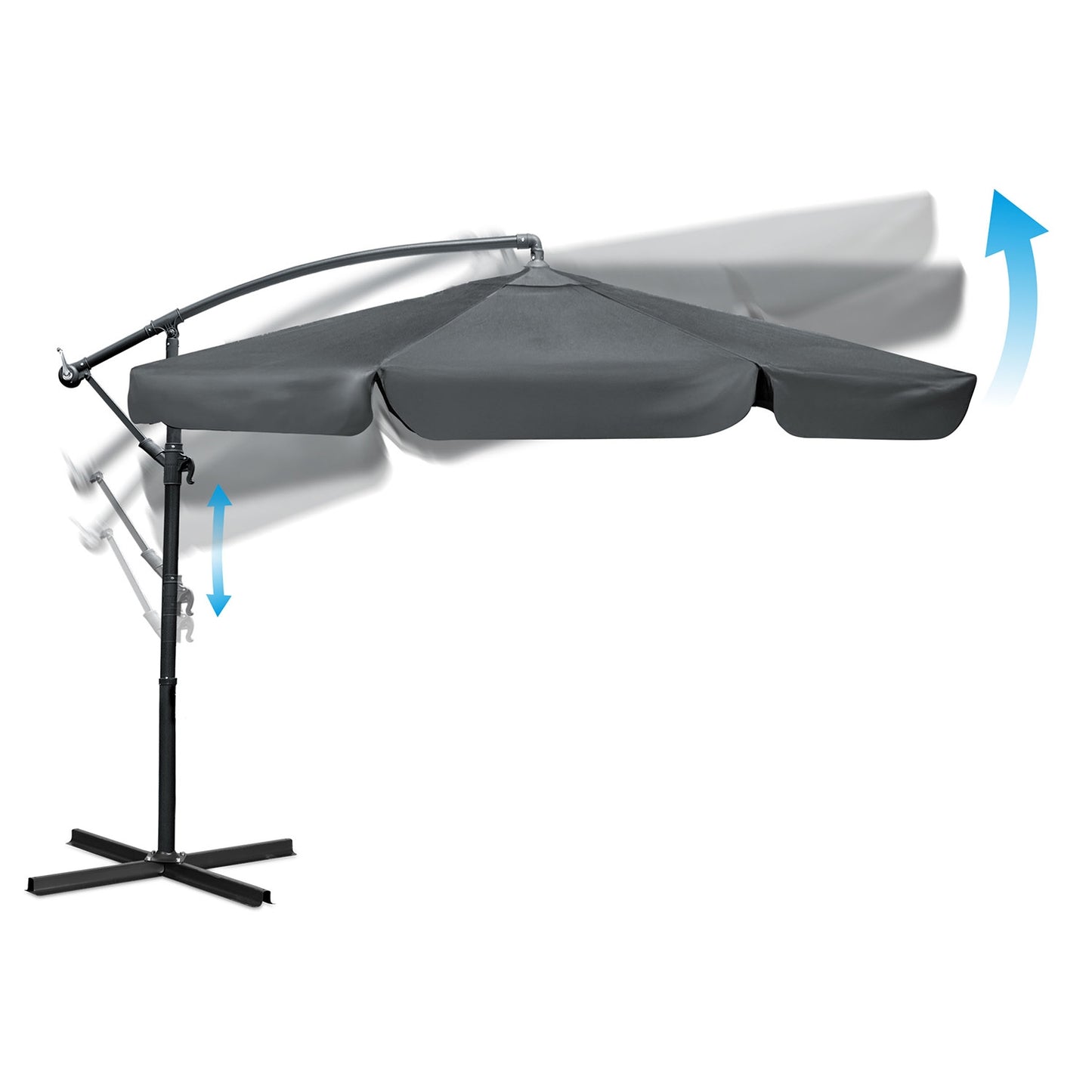 Folding garden umbrella 6 segments 350 cm with cover Plonos PL-880