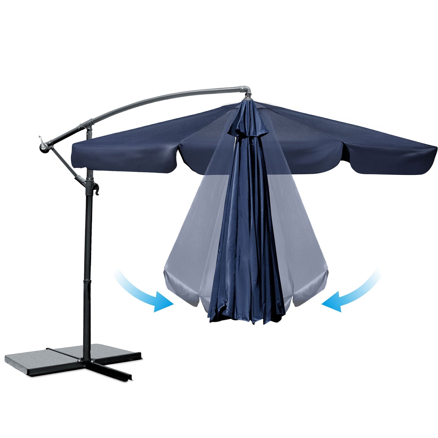 Folding garden umbrella 8 segments 350 cm with cover Plonos PL-881