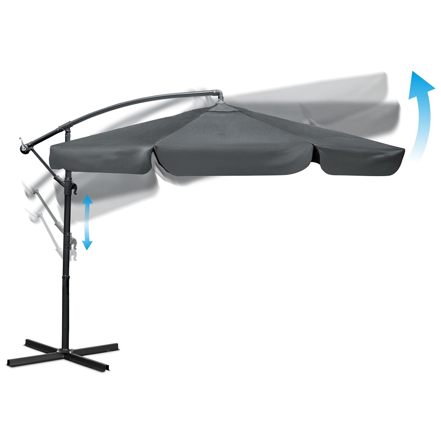 Folding garden umbrella 8 segments 350 cm with cover Plonos PL-881