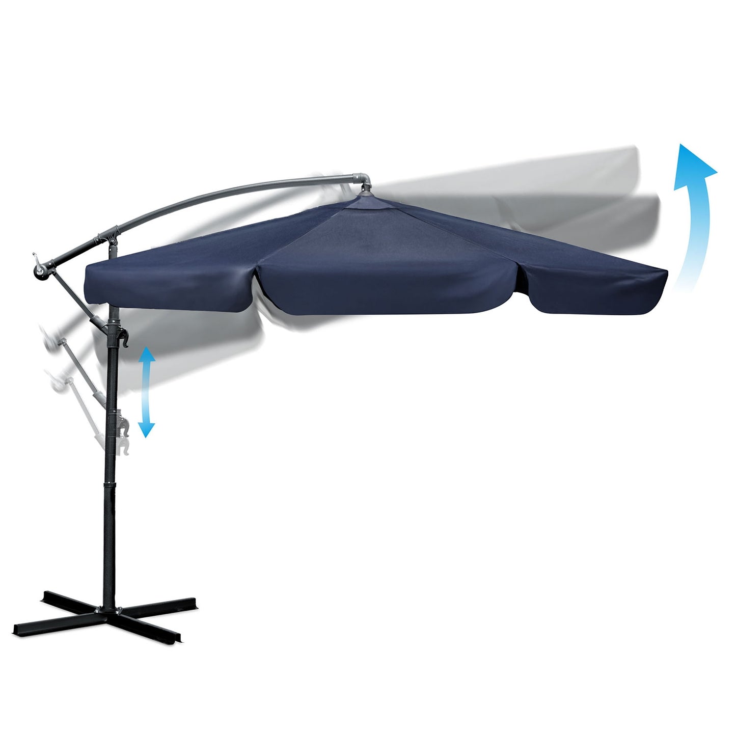 Folding garden umbrella 8 segments 350 cm with cover Plonos PL-881
