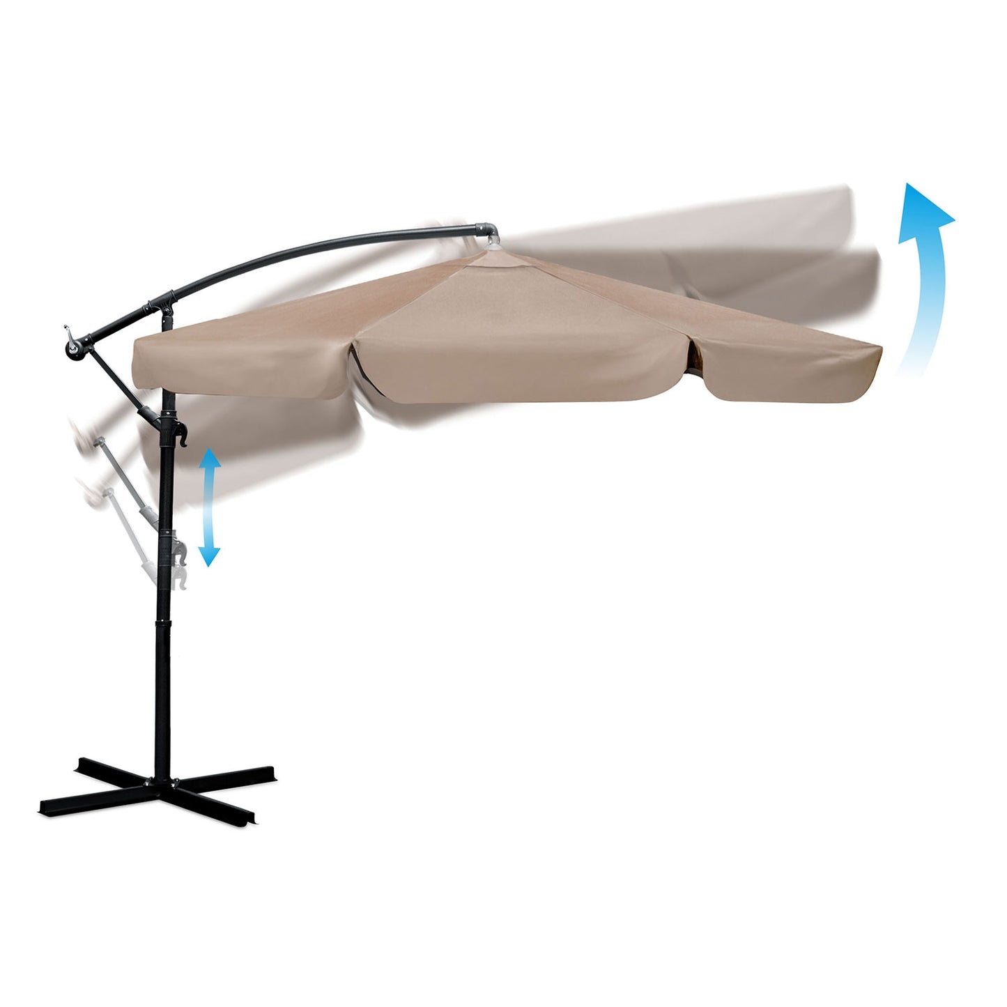 Folding garden umbrella 8 segments 350 cm with cover Plonos PL-881