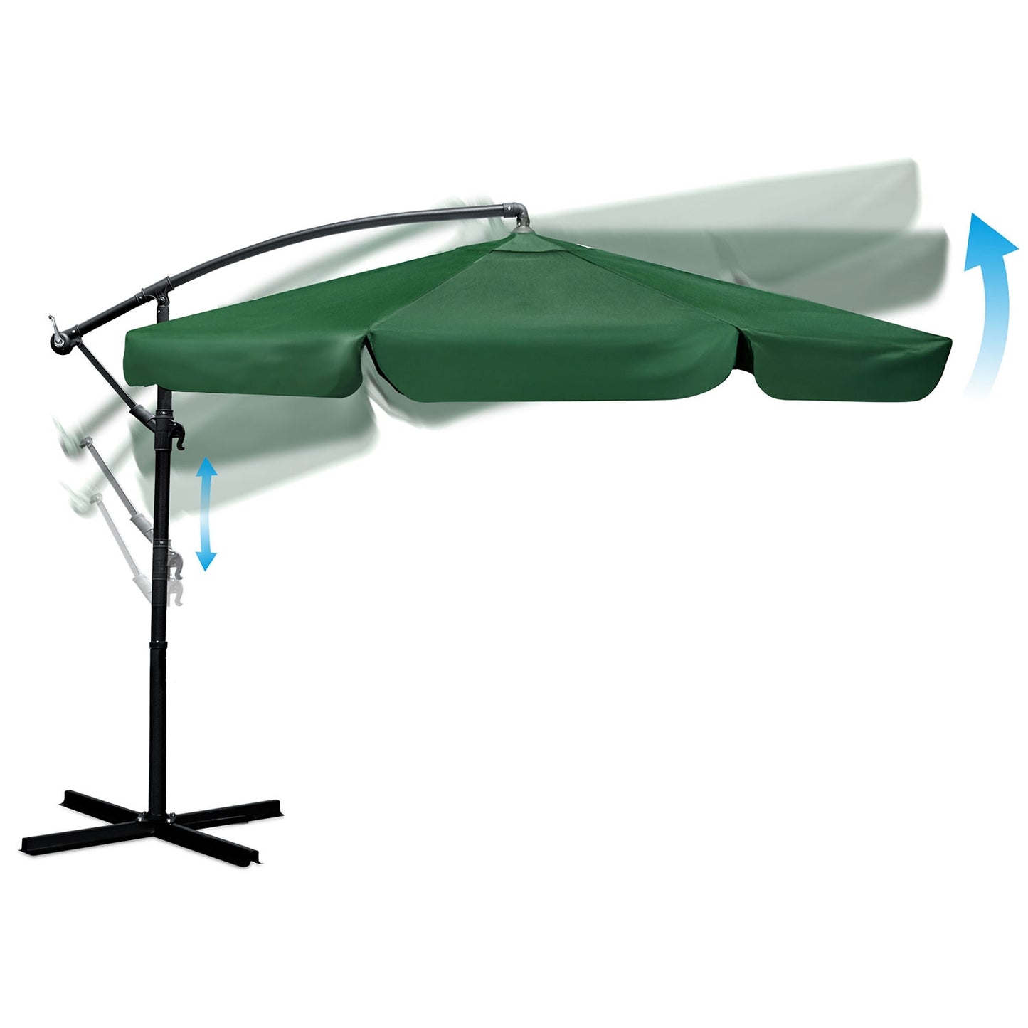 Folding garden umbrella 8 segments 350 cm with cover Plonos PL-881