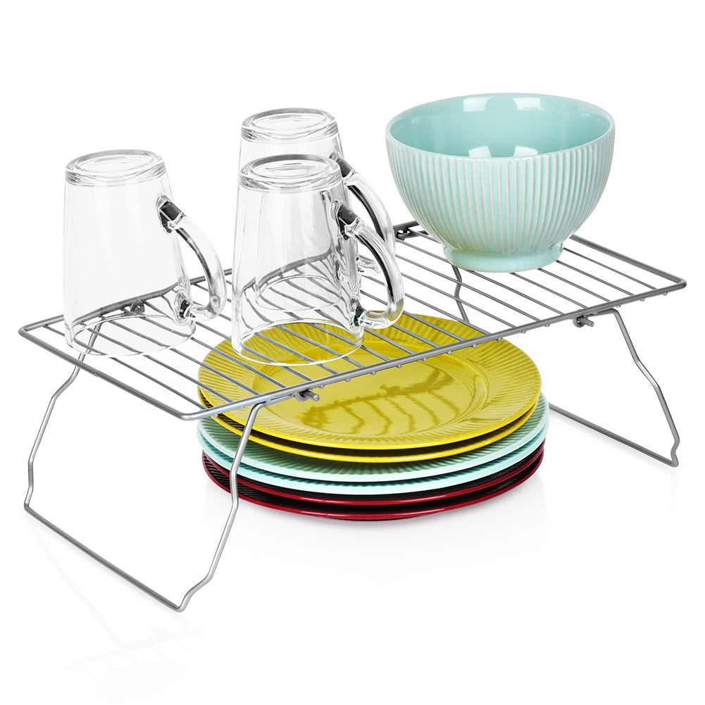 Folding metal kitchen shelf, gray, 37x21x13.5 cm