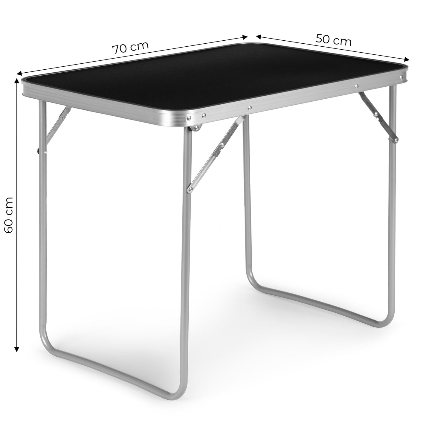 Folding picnic table 70x50cm black