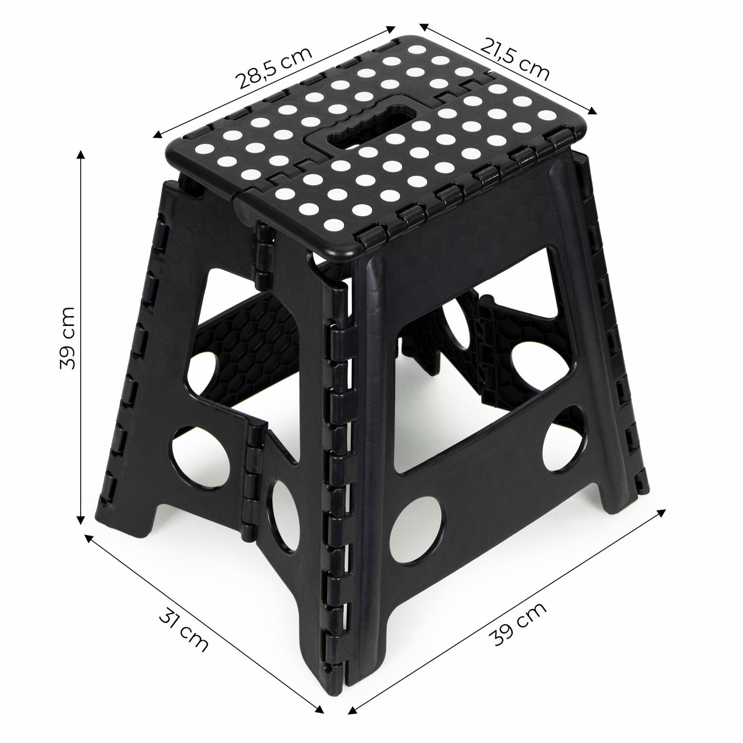 Folding stool, 1-step plastic stool, 39 cm